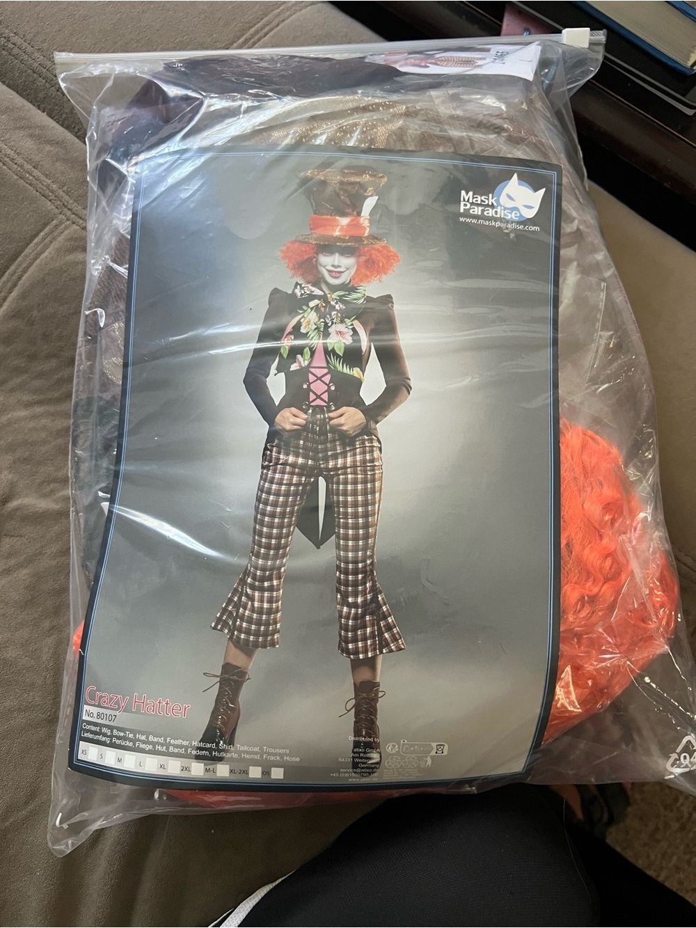 Crazy Hatter Orange Wig for Women